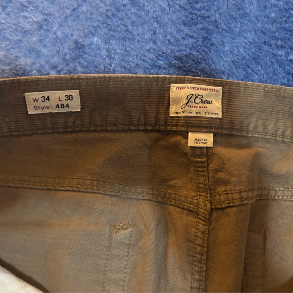J. Crew Brown Corduroy Chino Trousers 34 x 30